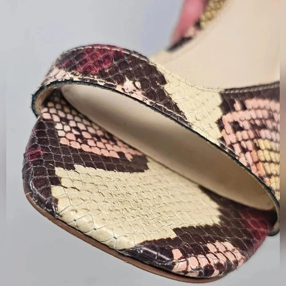 Vince Camuto Women's Madilin Platform Snake Print Leather Sandal Size 9
